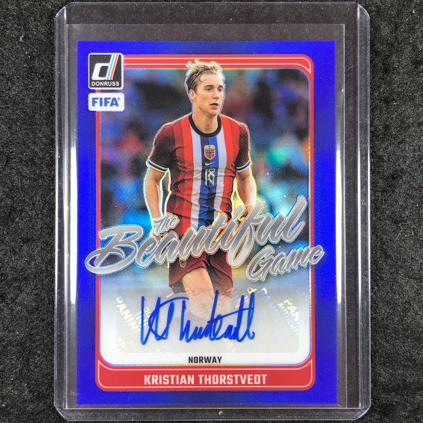 2024-25 Donruss Soccer KRISTIAN THORSTVEDT The Beautiful Game Auto Blue 80/99