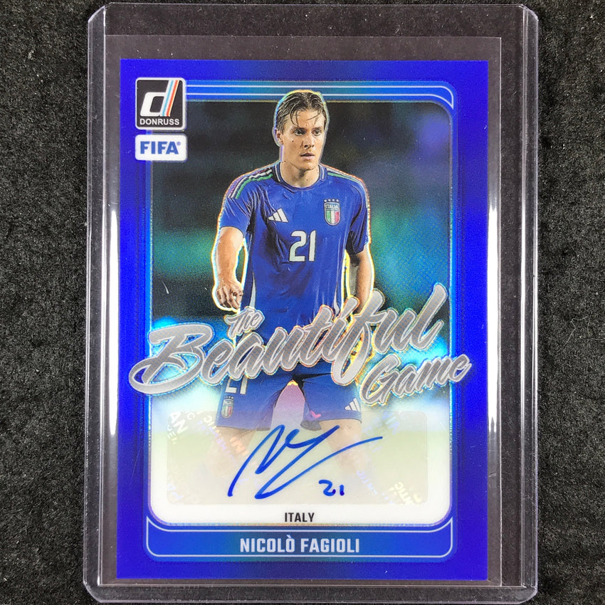 2024-25 Donruss Soccer NICOLO FAGIOLI The Beautiful Game Auto Blue 22/99