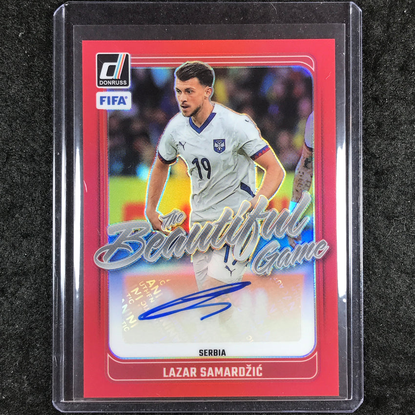 2024-25 Donruss Soccer LAZAR SAMARDZIC The Beautiful Game Auto Red 5/25