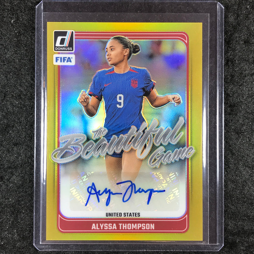 2024-25 Donruss Soccer ALYSSA THOMPSON The Beautiful Game Auto Gold 2/10