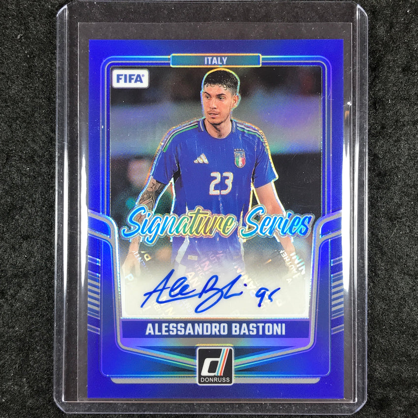 2024-25 Donruss Soccer ALESSANDRO BASTONI Signature Series Auto Blue 68/99