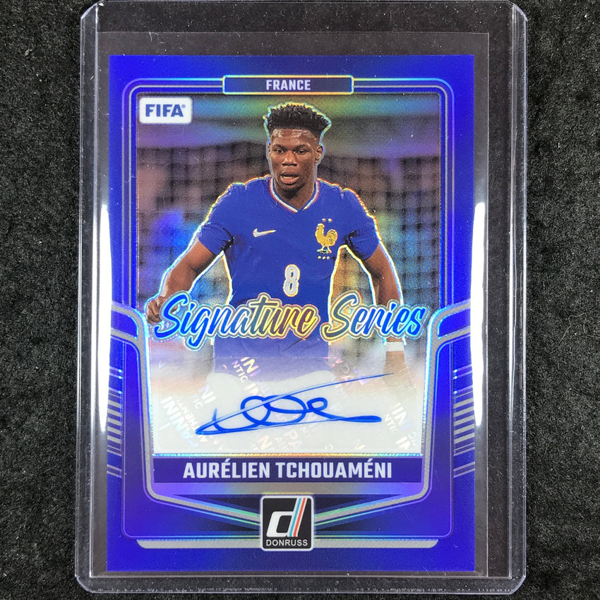 2024-25 Donruss Soccer AURELIEN TCHOUAMENI Signature Series Auto Blue 82/99