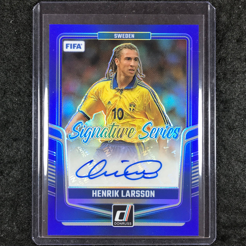2024-25 Donruss Soccer HENRIK LARSSON Signature Series Auto Blue 79/99