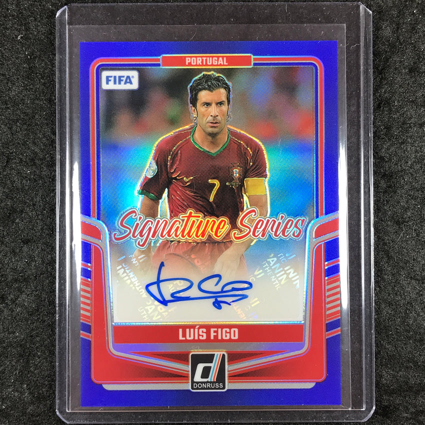 2024-25 Donruss Soccer LUIS FIGO Signature Series Auto Blue 37/99