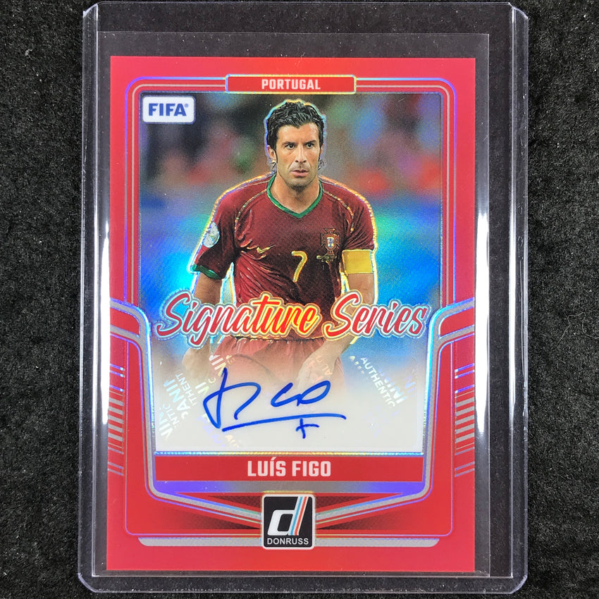 2024-25 Donruss Soccer LUIS FIGO Signature Series Auto Red 36/49