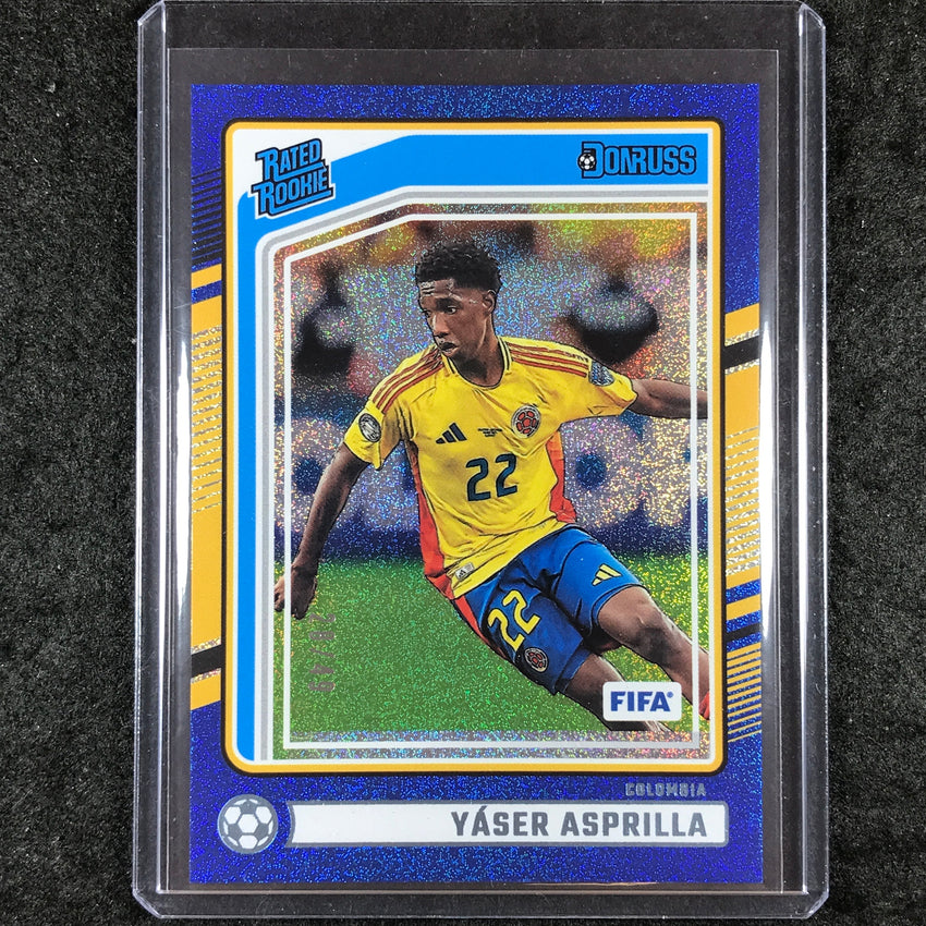 2024-25 Donruss Soccer YASER ASPRILLA Rated Rookie Blue 28/49 #177
