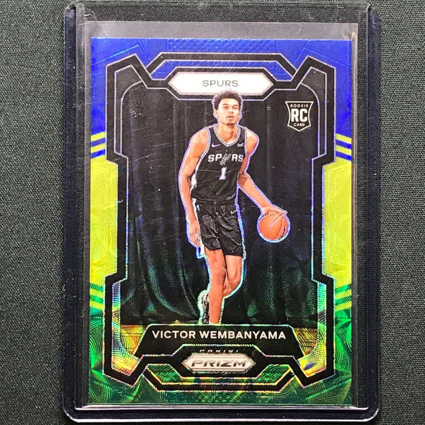 2023-24 Prizm Victor Wembanyama Rookie Choice Blue Yellow Green No 136 A