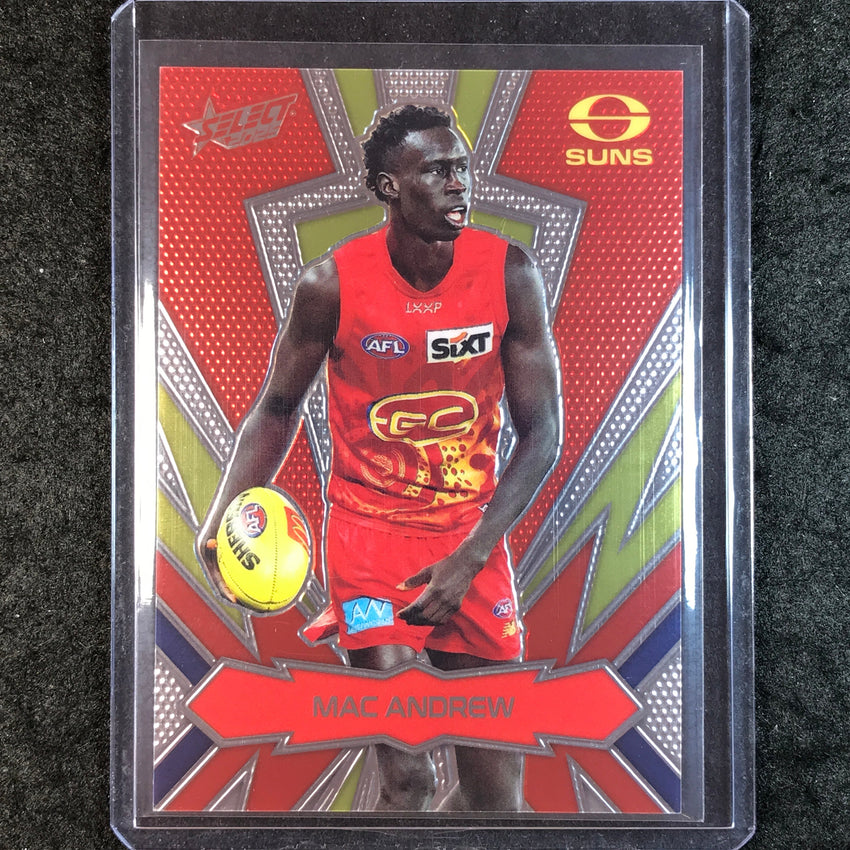 2025 Select AFL Footy Stars MAC ANDREW Thunderbolt Gold Logo 87/399 #98