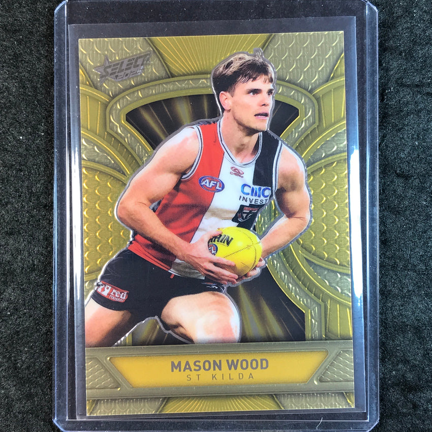 2025 Select AFL Footy Stars MASON WOOD Dragon Scales Refractor Gold 398/399 #180