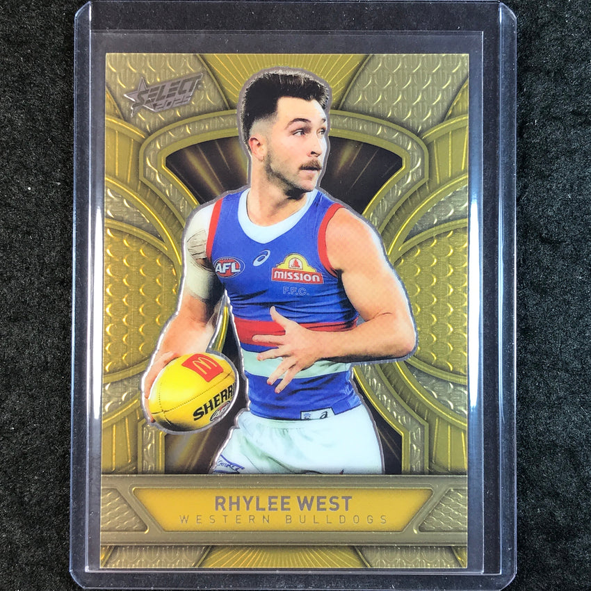 2025 Select AFL Footy Stars RHYLEE WEST Dragon Scales Refractor Gold 49/399 #216