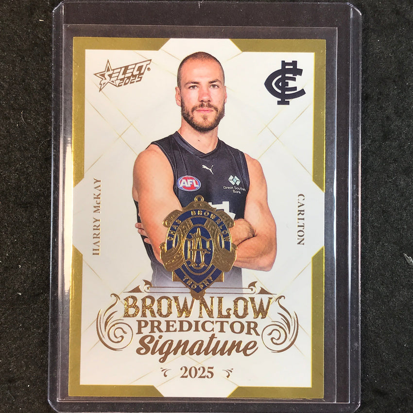 2025 Select AFL Footy Stars HARRY MCKAY Brownlow Predictor Signature Gold 89/220