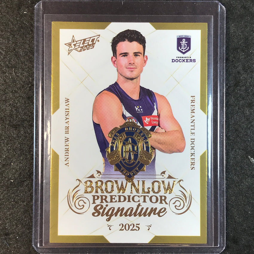 2025 Select AFL Footy Stars ANDREW BRAYSHAW Brownlow Predictor Signature 195/220