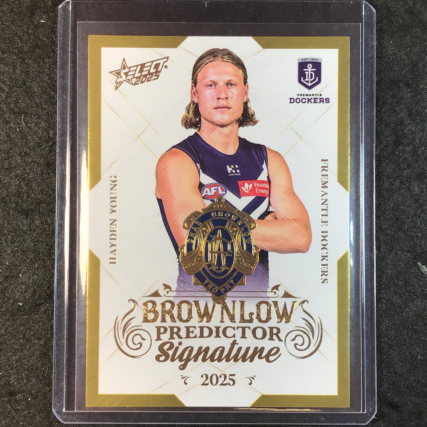 2025 Select AFL Footy Stars HAYDEN YOUNG Brownlow Predictor Signature 170/220