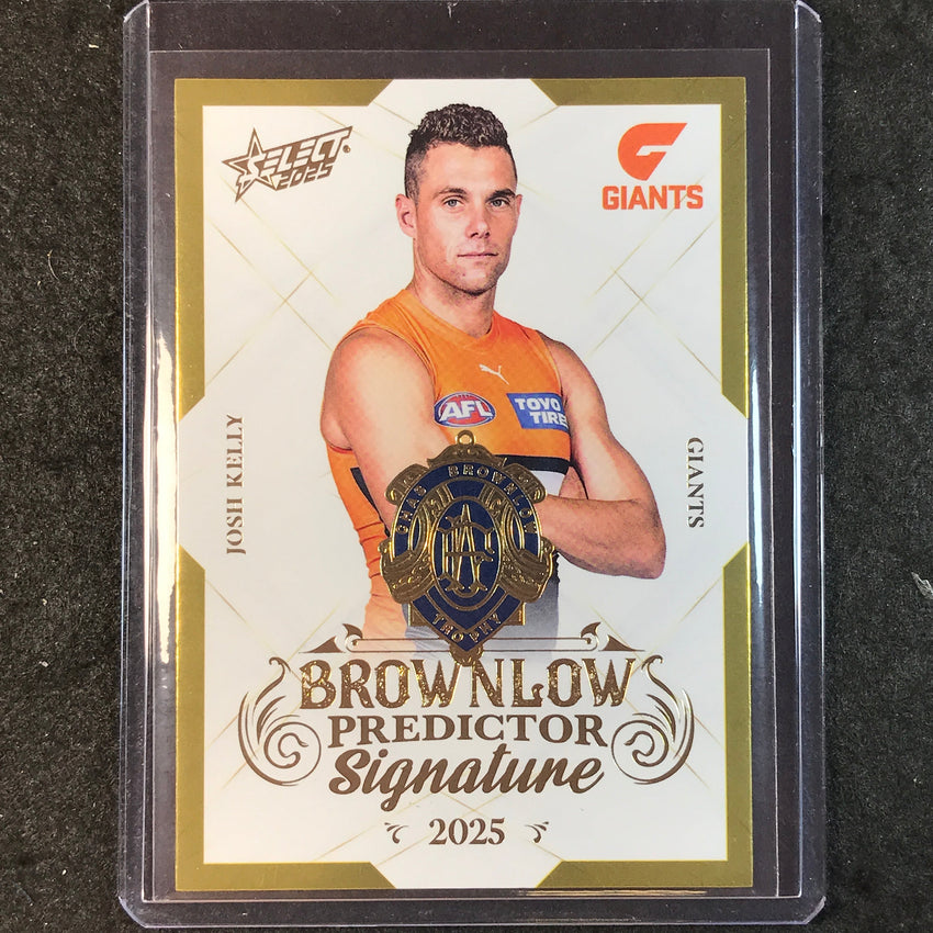 2025 Select AFL Footy Stars JOSH KELLY Brownlow Predictor Signature Gold 63/220