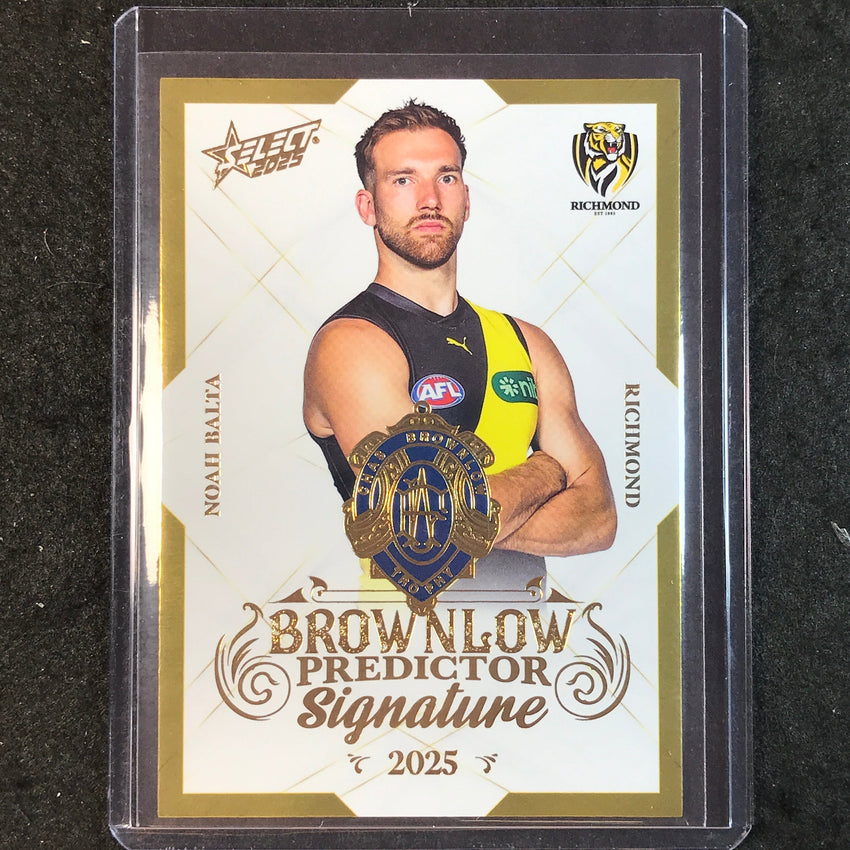 2025 Select AFL Footy Stars NOAH BALTA Brownlow Predictor Signature Gold 65/220