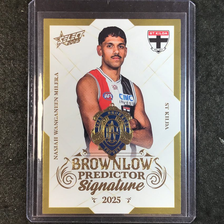 2025 AFL Footy Stars WANGANEEN-MILERA Brownlow Predictor Signature Gold 214/220