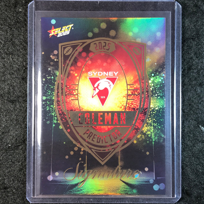 2025 Select AFL Footy Stars SYDNEY SWANS Coleman Predictor Signature Gold 48/220