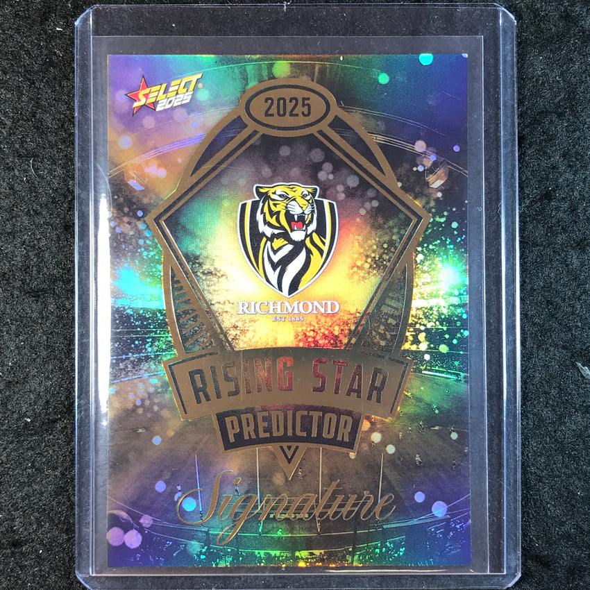 2025 Select AFL Footy Stars RICHMOND Rising Star Predictor Signature Gold 58/220