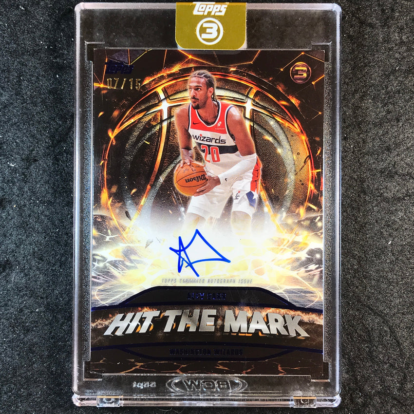 2025-26 Topps Three ALEX SARR Hit the Mark Auto Blue 7/15