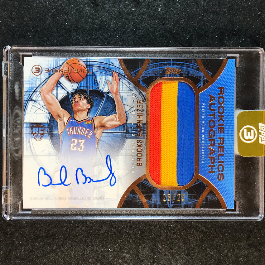 2025-26 Topps Three BROOKS BARNHIZER Rookie Relics Patch Auto Bronze 25/25