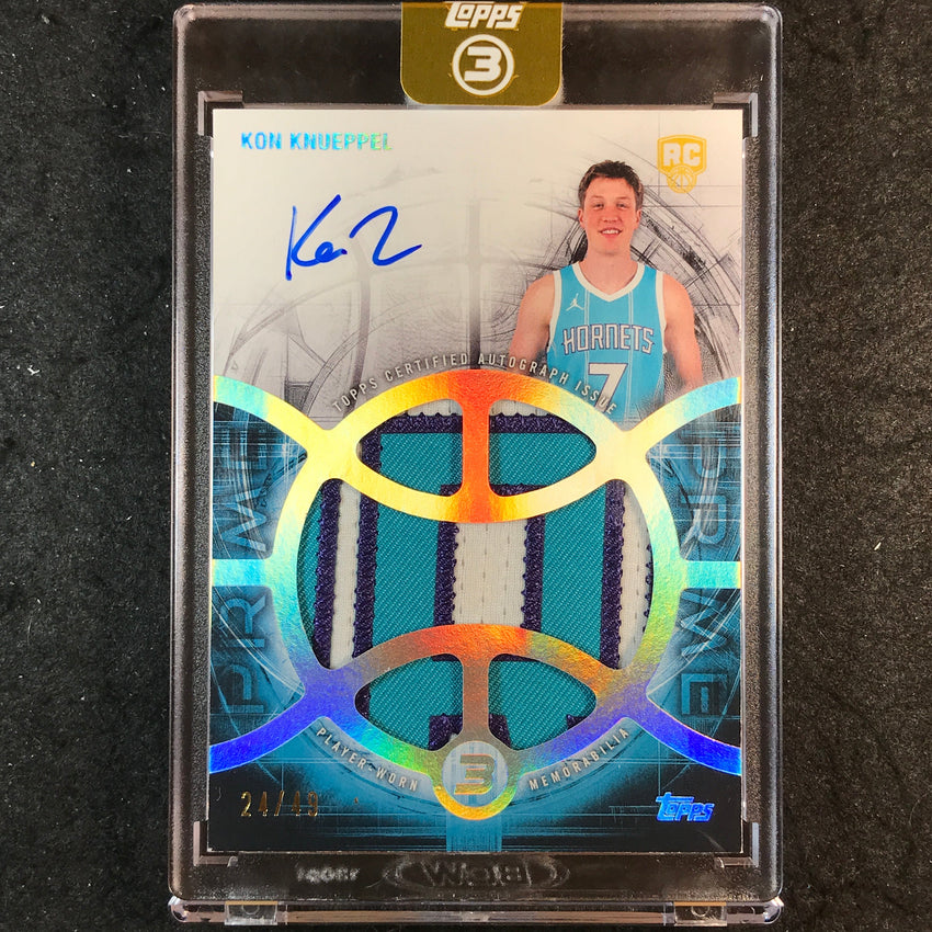 2025-26 Topps Three KON KNUEPPEL Relics Rookie Autographs Prime Silver 24/49