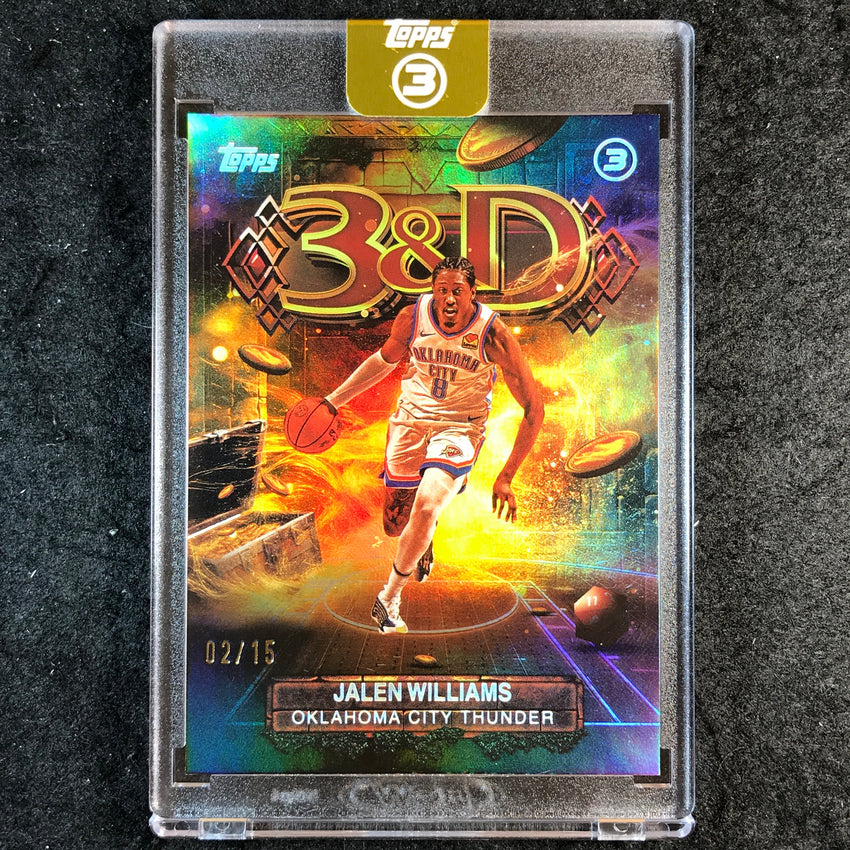 2025-26 Topps Three JALEN WILLIAMS 3 & D Gold 2/15