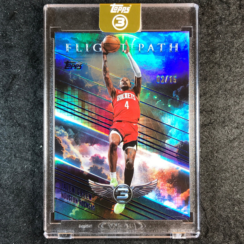 2025-26 Topps Three JALEN GREEN Flight Path Blue 2/15