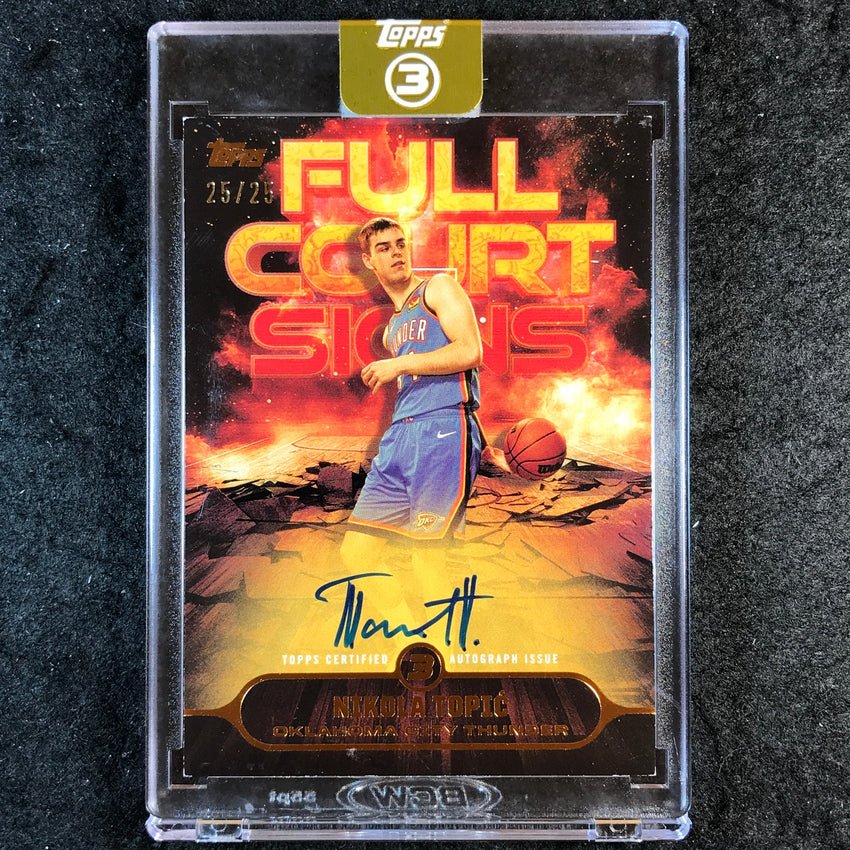 2025-26 Topps Three NIKOLA TOPIC Full Court Signs Auto Bronze 25/25