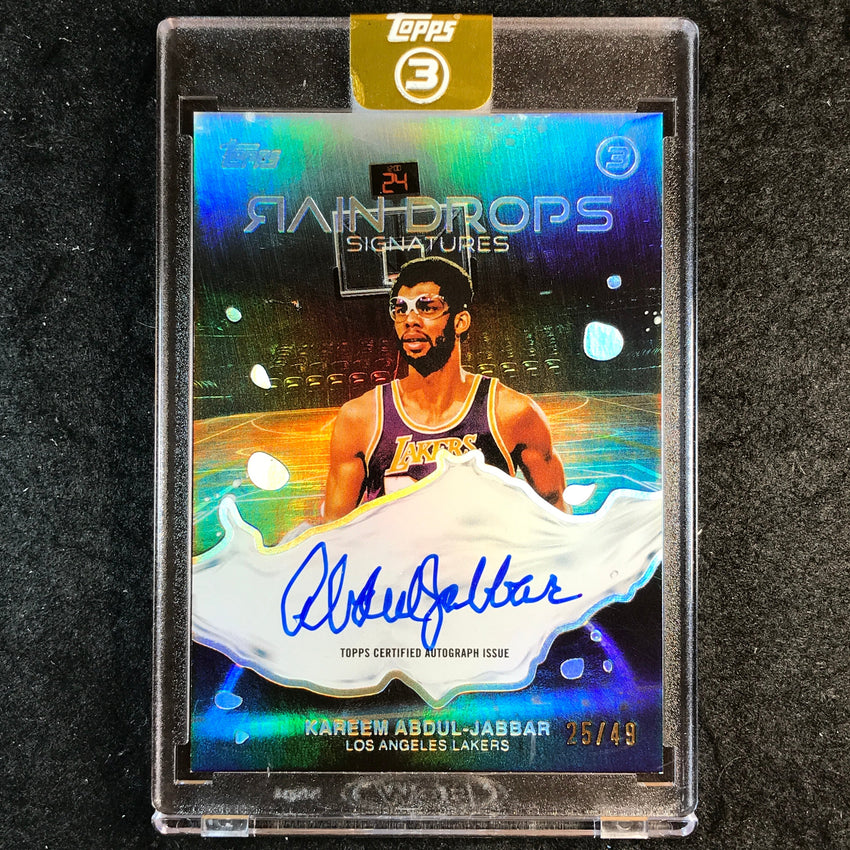 2025-26 Topps Three KAREEM ABDUL-JABBAR Raindrops Signatures Auto Silver 25/49