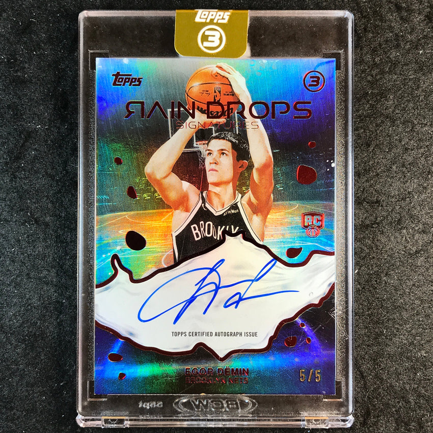 2025-26 Topps Three EGOR DEMIN Raindrops Signatures Rookie Auto Red 5/5