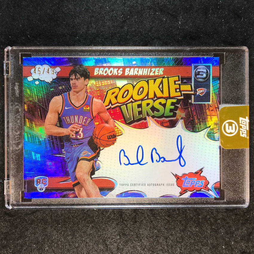 2025-26 Topps Three BROOKS BARNHIZER Rookie-Verse Signatures Auto Silver 45/49
