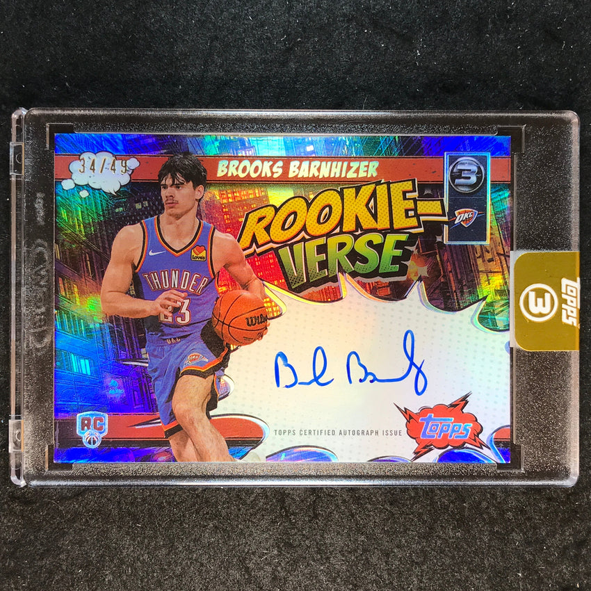 2025-26 Topps Three BROOKS BARNHIZER Rookie-Verse Signatures Auto Silver 34/49
