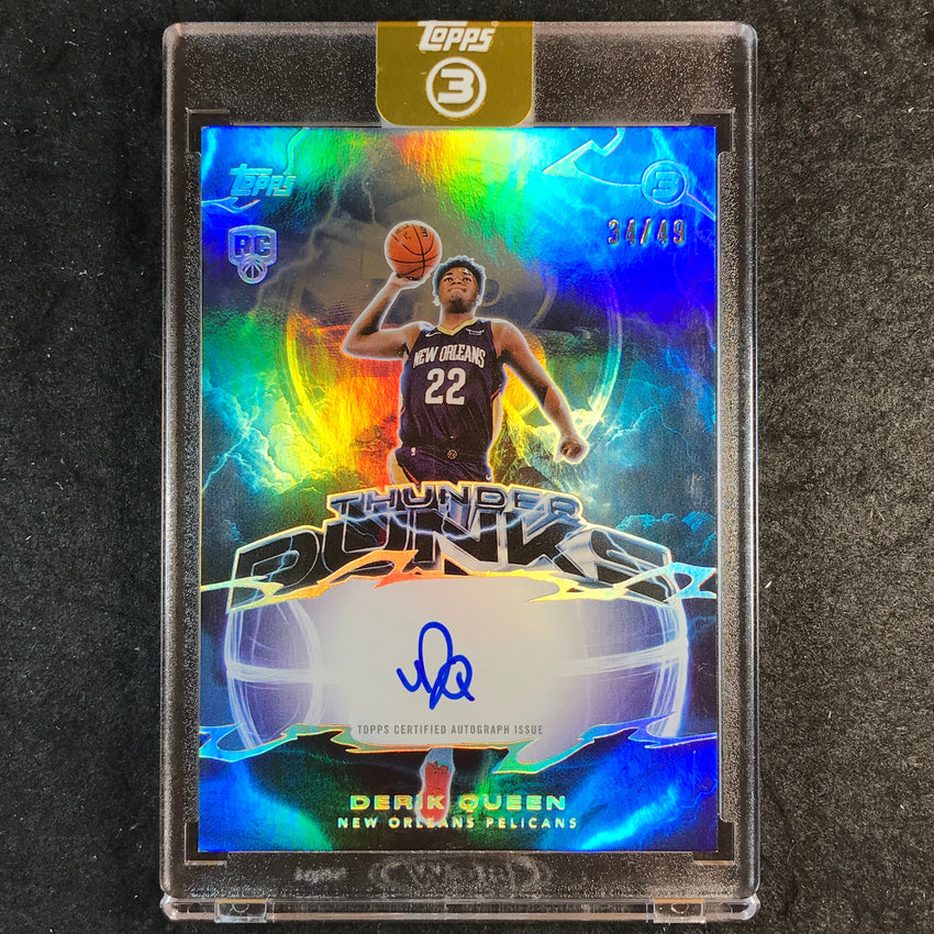 2025-26 Topps Three DERIK QUEEN Thunder Dunks Signatures Rookie Auto 34/49