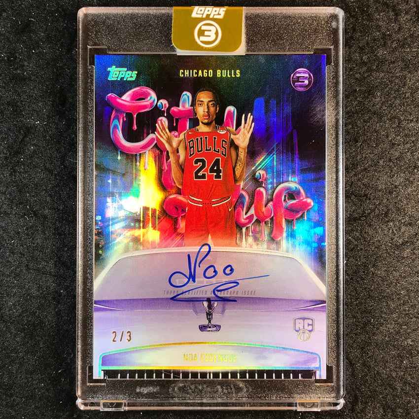 2025-26 Topps Three NOA ESSENGUE City Drip Signatures Rookie Auto Gold 2/3