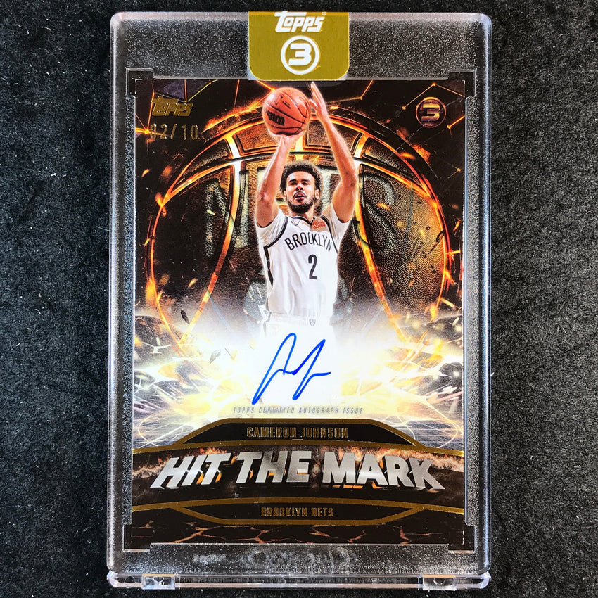 2025-26 Topps Three CAMERON JOHNSON Hit the Mark Auto Gold 2/10