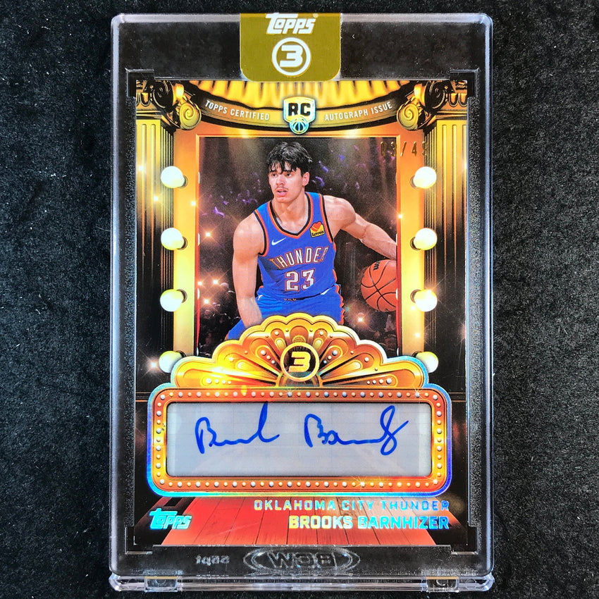 2025-26 Topps Three BROOKS BARNHIZER Next Feature Signatures Rookie Auto 3/49