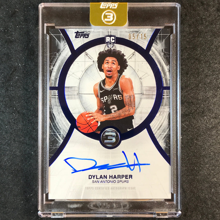 2025-26 Topps Three DYLAN HARPER Rookie Autographs Blue 5/15