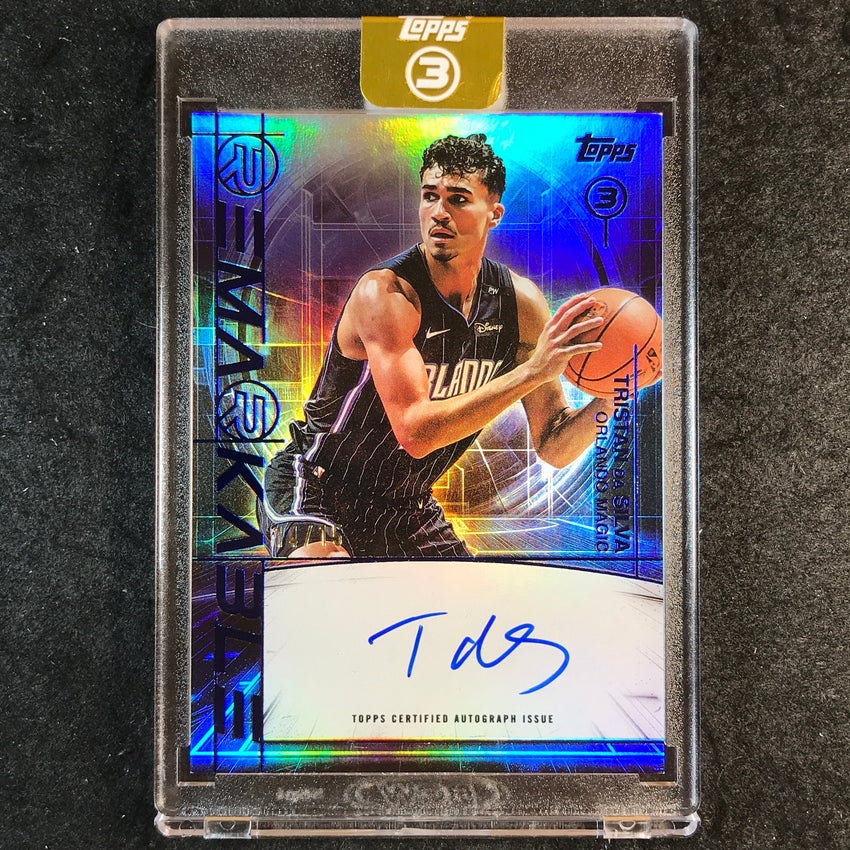 2025-26 Topps Three TRISTAN DA SILVA Re-Markable Auto Blue 14/15