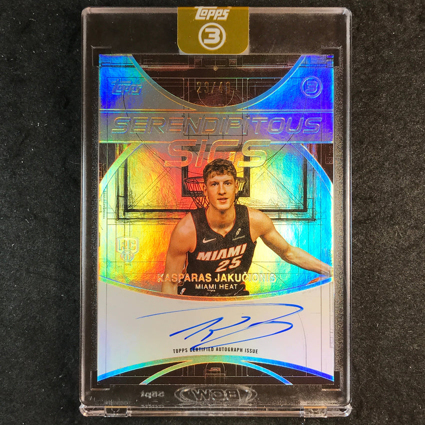 2025-26 Topps Three KASPARAS JAKUCIONIS Serendipitous Sigs Rookie Auto 23/49