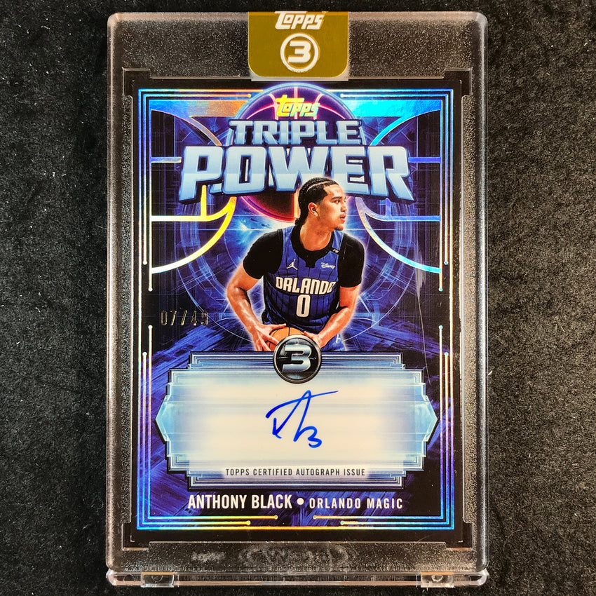 2025-26 Topps Three ANTHONY BLACK Triple Power Autographs Silver 7/49
