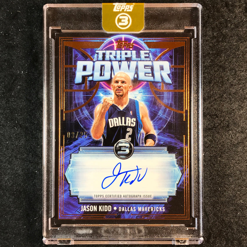 2025-26 Topps Three JASON KIDD Triple Power Autographs Bronze 3/25