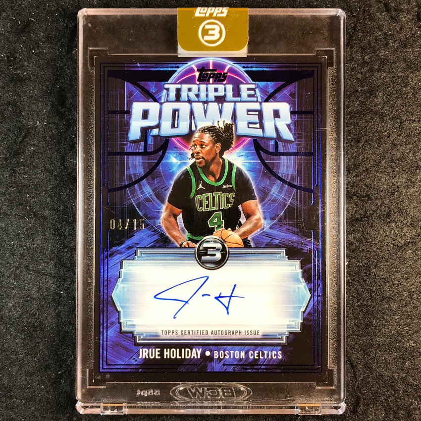 2025-26 Topps Three JRUE HOLIDAY Triple Power Autographs Blue 4/15