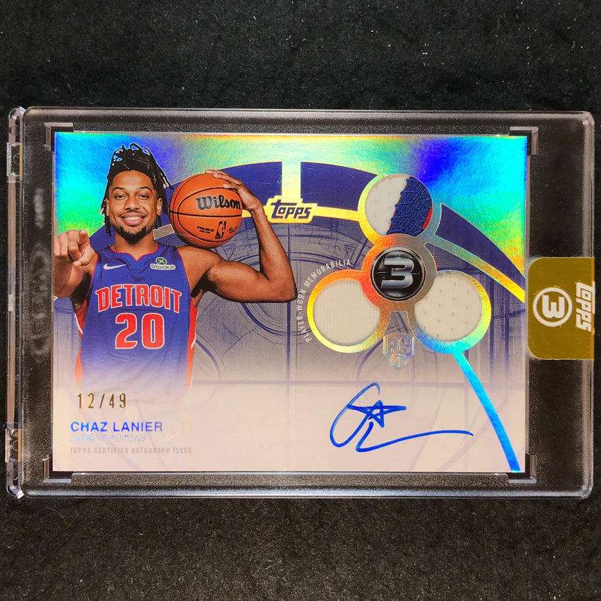 2025-26 Topps Three CHAZ LANIER Rookie 3 Patch Auto Horizontal Silver 12/49