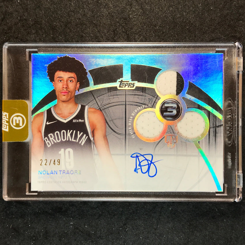 2025-26 Topps Three NOLAN TRAORE Rookie 3 Patch Auto Horizontal Silver 22/49