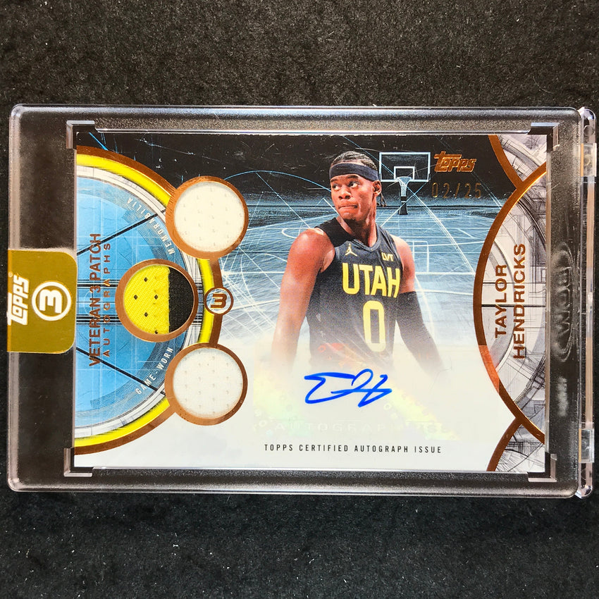 2025-26 Topps Three TAYLOR HENDRICKS Veteran 3 Patch Auto Bronze 2/25