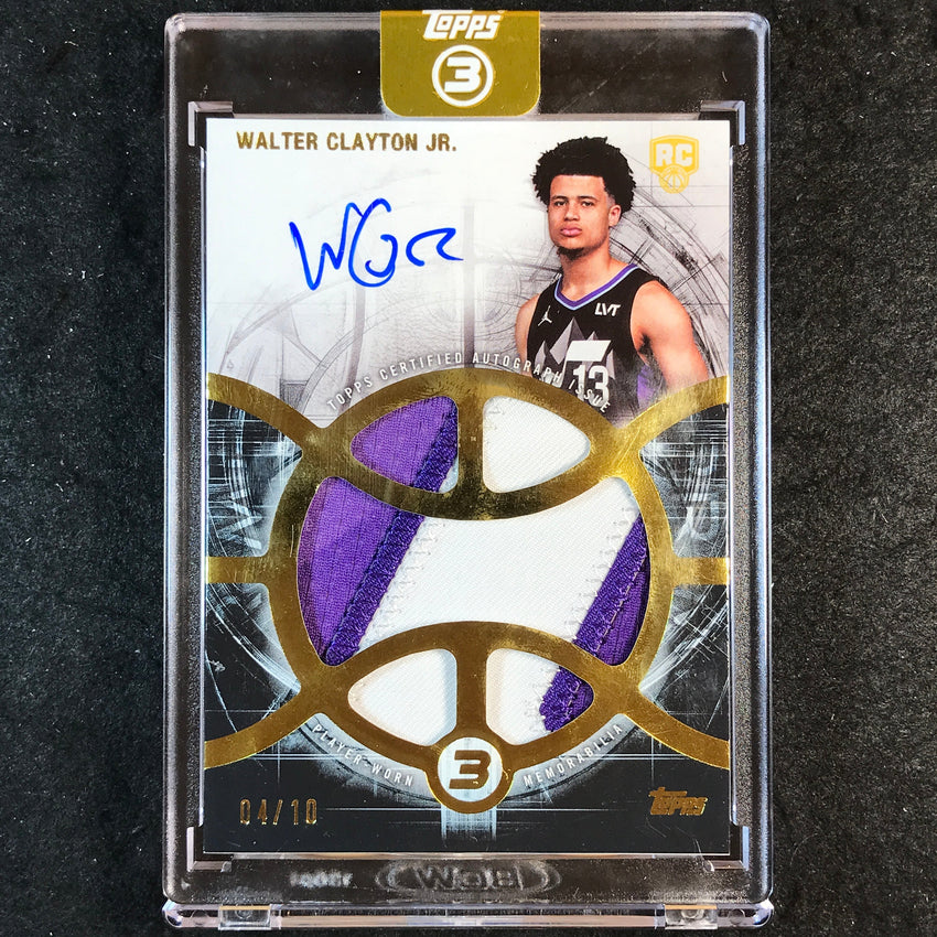 2025-26 Topps Three WALTER CLAYTON JR. Relics Rookie Autographs Prime Gold 4/10