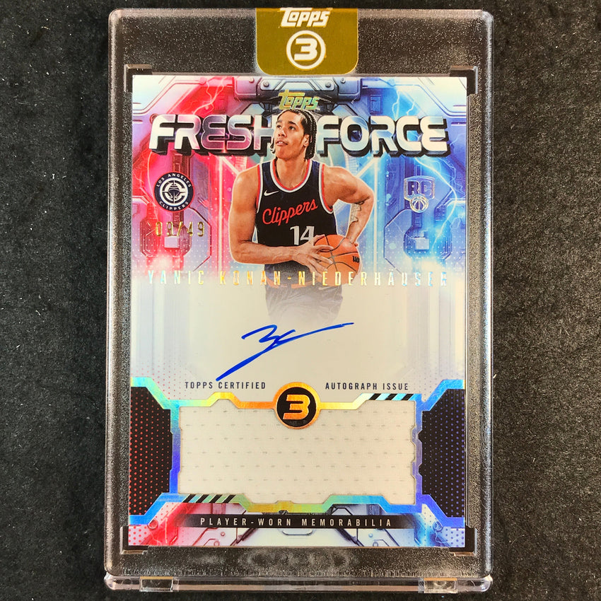 2025-26 Topps Three YANIC KONAN-NIEDERHAUSER Fresh Force Rookie Relic Autos 9/49