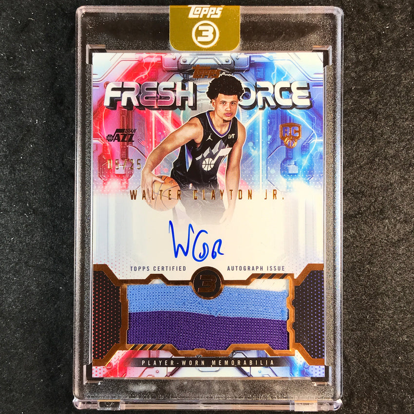 2025-26 Topps Three WALTER CLAYTON JR. Fresh Force Rookie Relic Auto Bronze 5/25