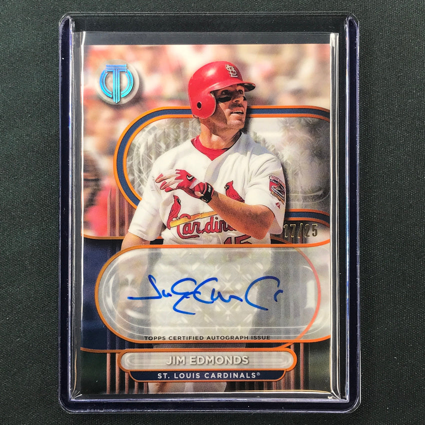 2024 Topps Tribute Mlb Jim Edmonds Tribute Auto Orange 17/25