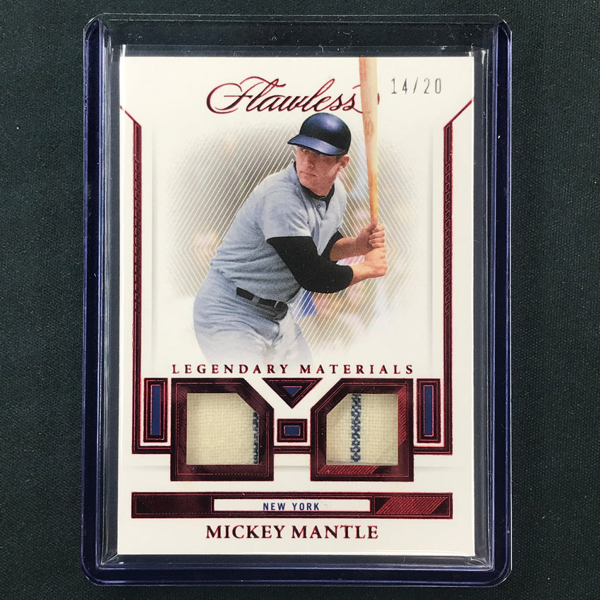 2023 Flawless Mlb Mickey Mantle Legendary Materials Dual Relic Ruby 14/20